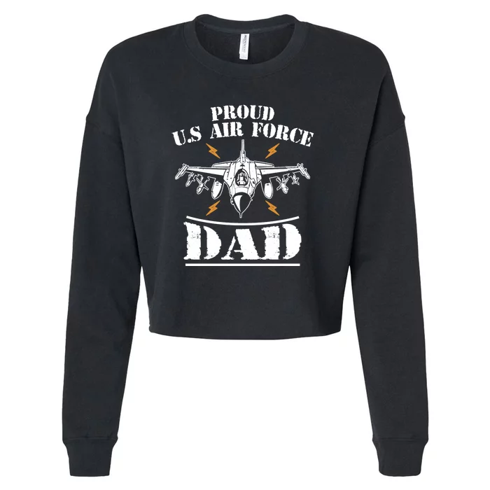 Proud Us Airforce Dad Cropped Pullover Crew