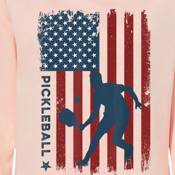 Pickleball Usa American Flag Pickle Ball Player Womens California Wash Sweatshirt