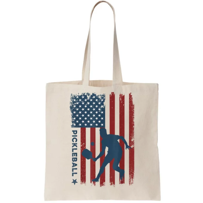 Pickleball Usa American Flag Pickle Ball Player Tote Bag