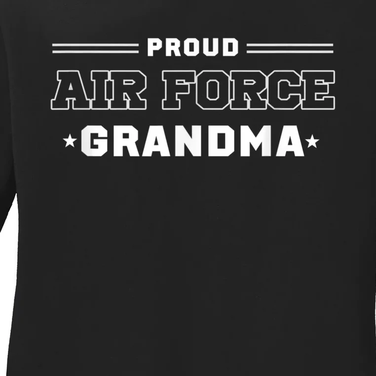 Proud US Air Force Grandma Military Pride Ladies Long Sleeve Shirt