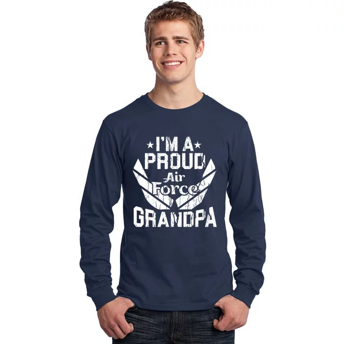 Proud Us Air Force Grandpa Veteran Granddad Grandfather Tall Long Sleeve T-Shirt