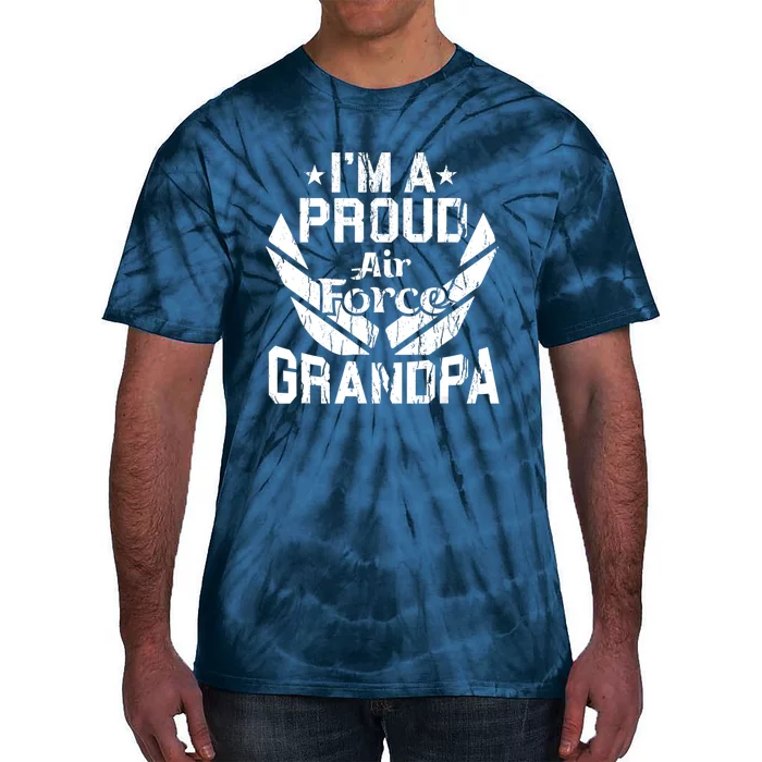 Proud Us Air Force Grandpa Veteran Granddad Grandfather Tie-Dye T-Shirt