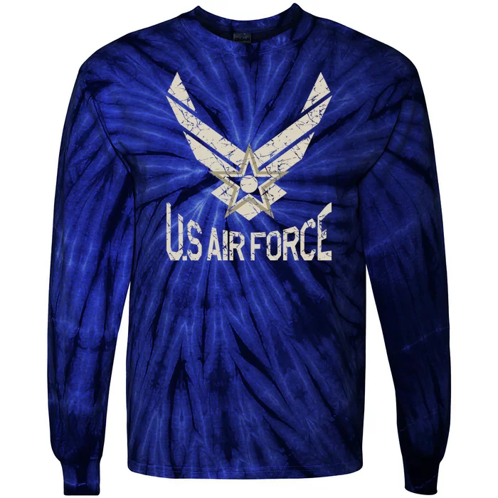 Proud US Air Force Veteran Tie-Dye Long Sleeve Shirt