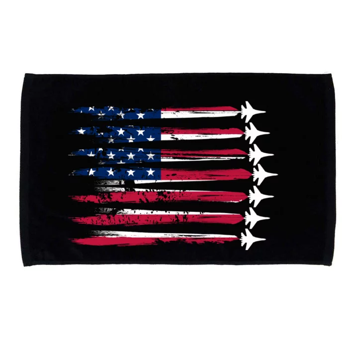 Patriotic USA American Flag Air Show Jets Microfiber Hand Towel