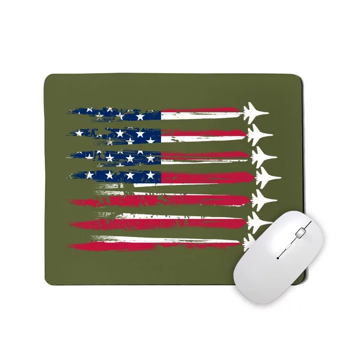 Patriotic USA American Flag Air Show Jets Mousepad