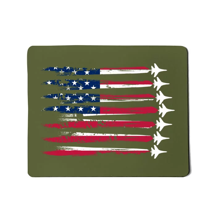 Patriotic USA American Flag Air Show Jets Mousepad