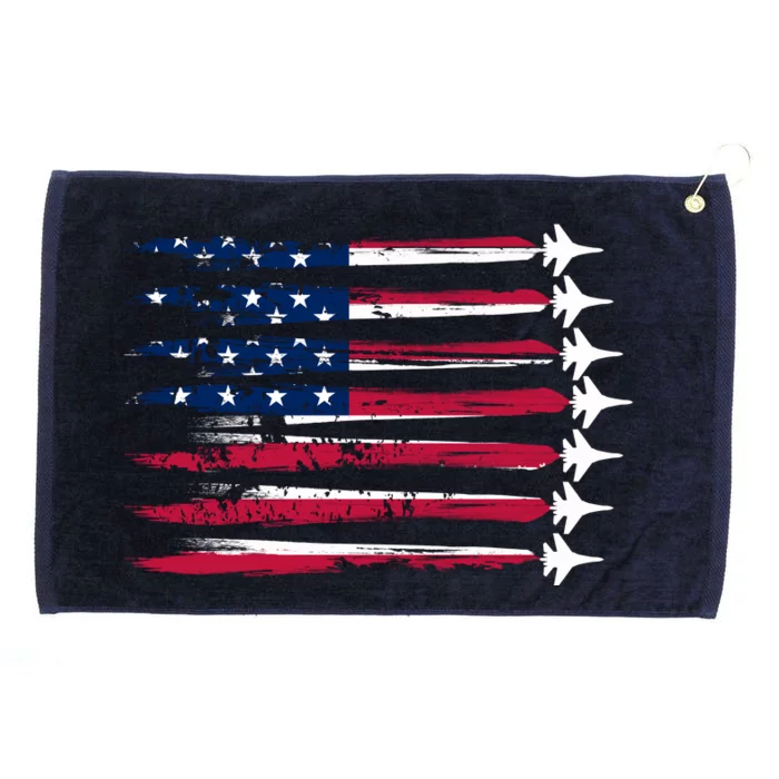 Patriotic USA American Flag Air Show Jets Grommeted Golf Towel