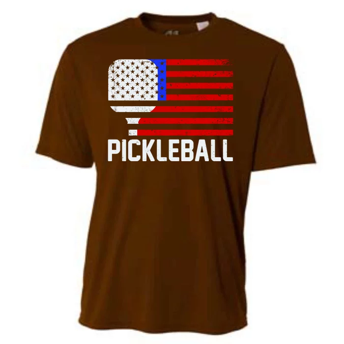 Pickeball USA American Flag Cooling Performance Crew T-Shirt