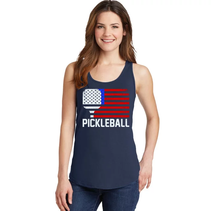 Pickeball USA American Flag Ladies Essential Tank