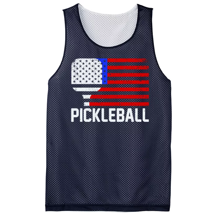 Pickeball USA American Flag Mesh Reversible Basketball Jersey Tank