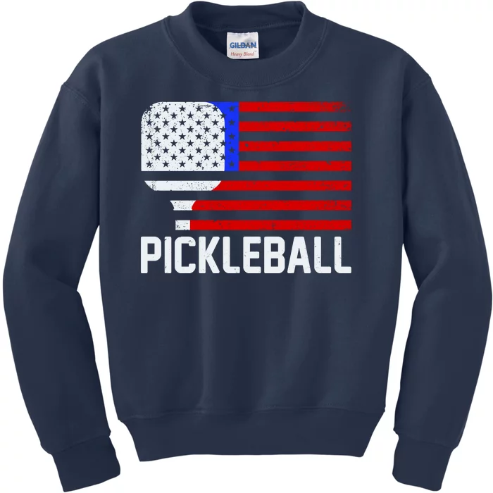 Pickeball USA American Flag Kids Sweatshirt