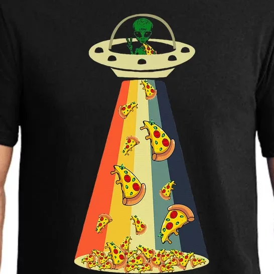 Pizza Ufo Alien Eating Pizza A Ufo Extraterrestrial Pajama Set