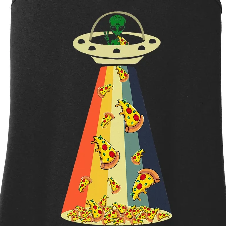 Pizza Ufo Alien Eating Pizza A Ufo Extraterrestrial Ladies Essential Tank