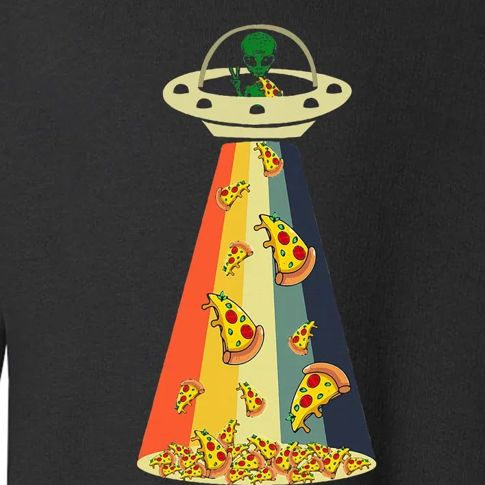 Pizza Ufo Alien Eating Pizza A Ufo Extraterrestrial Toddler Sweatshirt