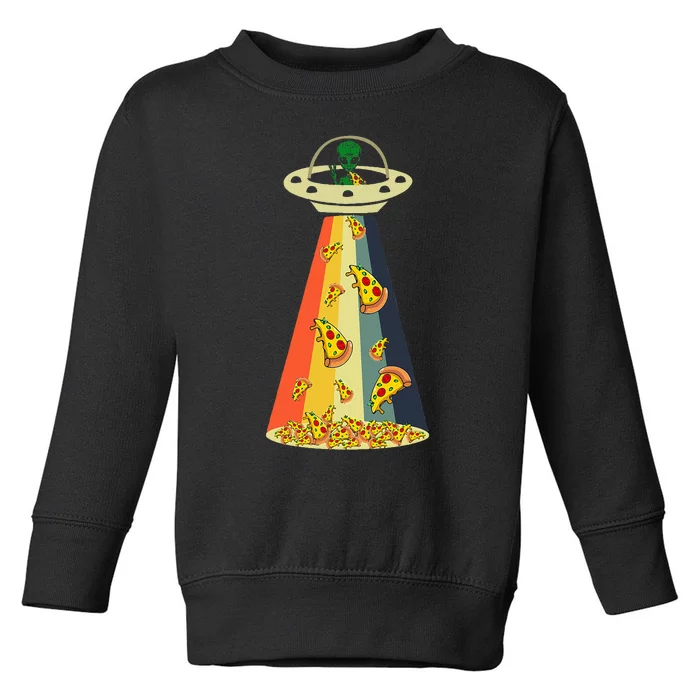 Pizza Ufo Alien Eating Pizza A Ufo Extraterrestrial Toddler Sweatshirt