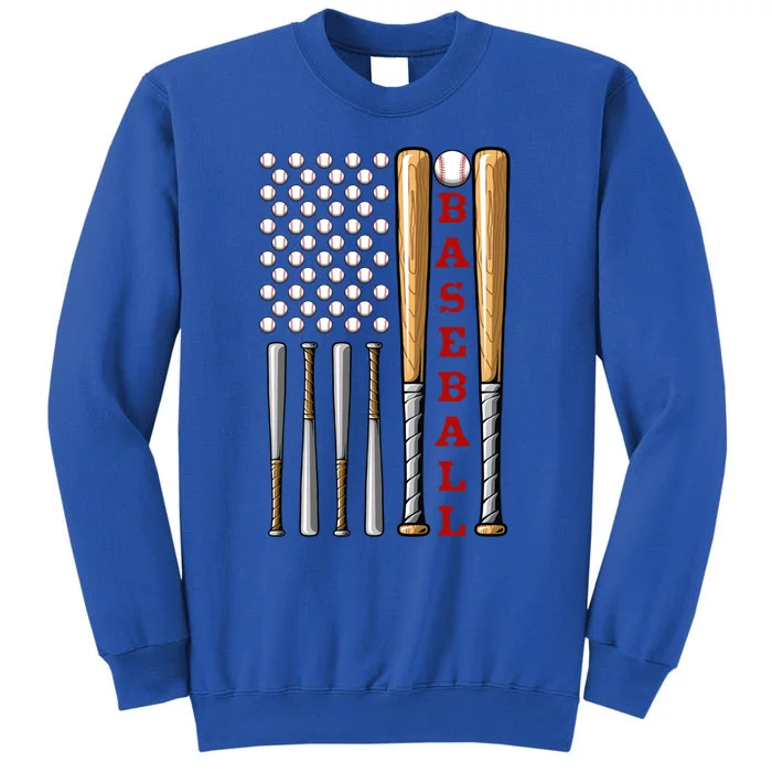 Patriotic Us American Baseball Flag Gift Vintage Baseball Flag Cute Gift Tall Sweatshirt