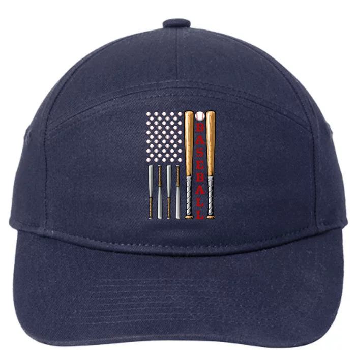 Patriotic Us American Baseball Flag Gift Vintage Baseball Flag Cute Gift 7-Panel Snapback Hat