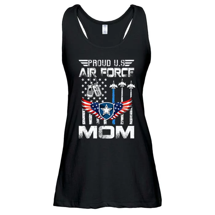 Proud U.S A.Ir Force Mom Flag Graduation Mom Ladies Essential Flowy Tank