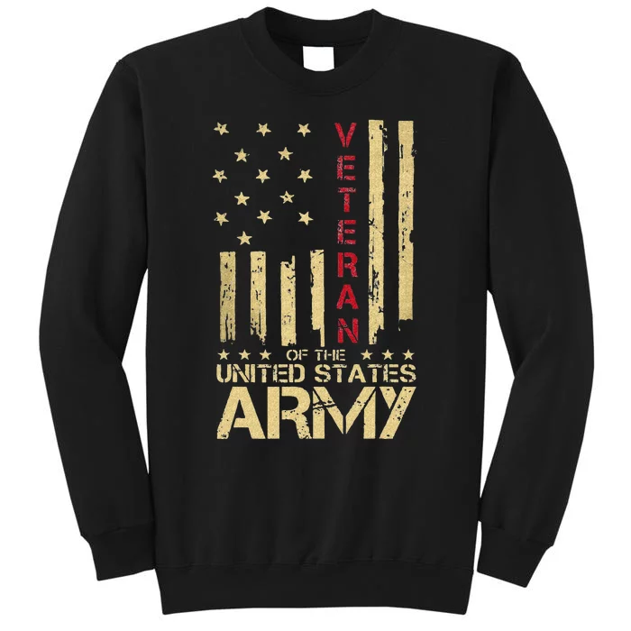 Patriotic U.S Army Veteran Red Line American Flag Vintage Sweatshirt