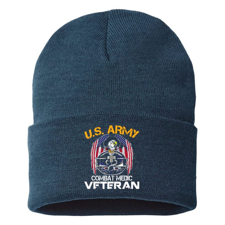 Proud US ARMY Combat Medic, Perfect Veteran Medical Military Sustainable Knit Beanie