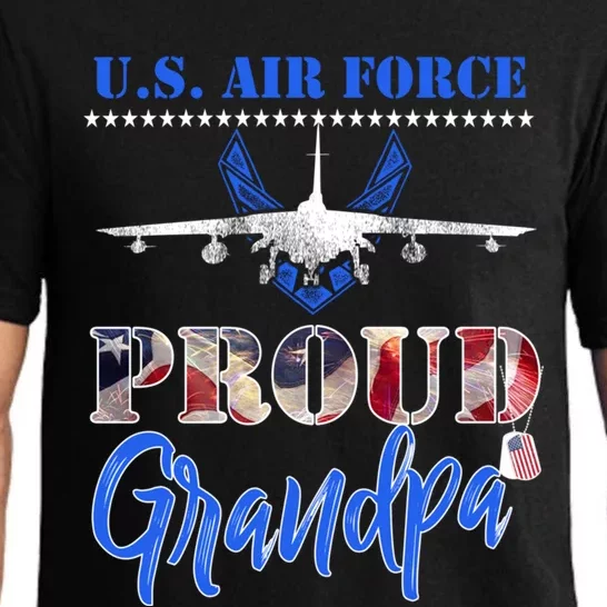 Proud Us Air Force Grandpa Pride Military Family Tee Gift Usaf Gift Pajama Set