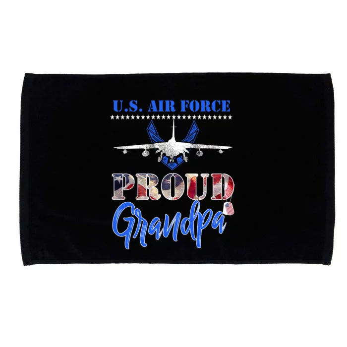 Proud Us Air Force Grandpa Pride Military Family Tee Gift Usaf Gift Microfiber Hand Towel