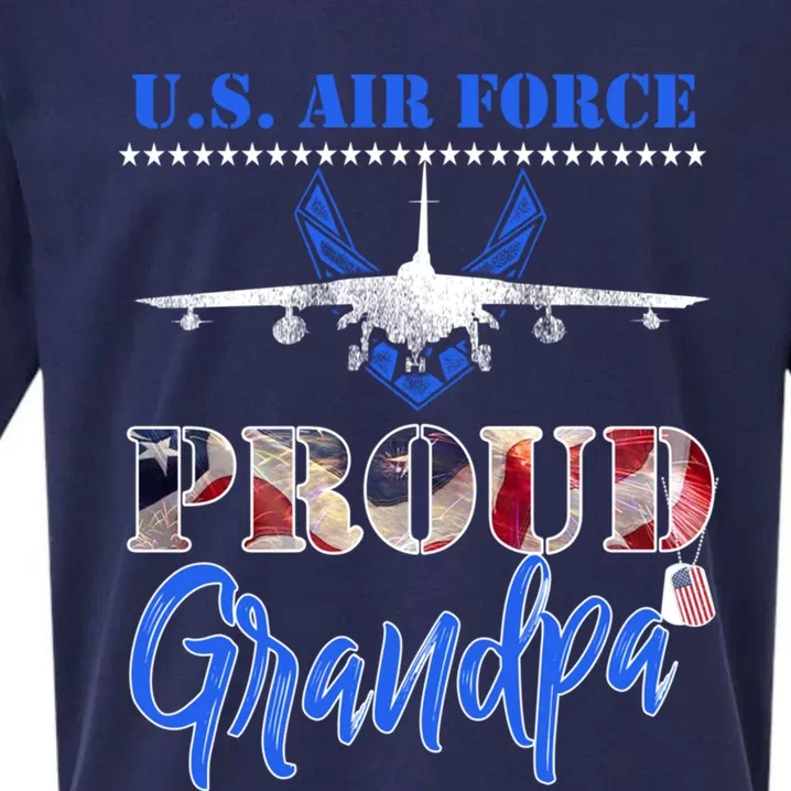 Proud Us Air Force Grandpa Pride Military Family Tee Gift Usaf Gift Sueded Cloud Jersey T-Shirt