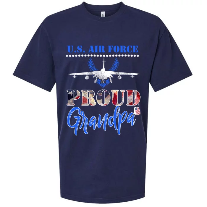 Proud Us Air Force Grandpa Pride Military Family Tee Gift Usaf Gift Sueded Cloud Jersey T-Shirt