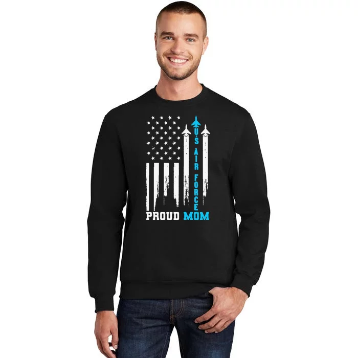 Proud US Air Force Mom Rocket America Flag Mother's Day Sweatshirt