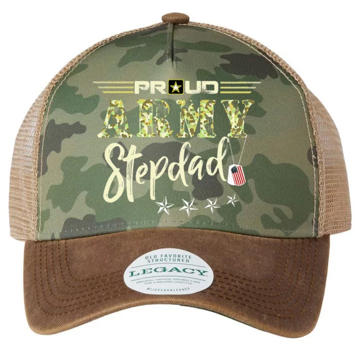 Proud US Army Stepdad Camouflage Military Pride Legacy Tie Dye Trucker Hat