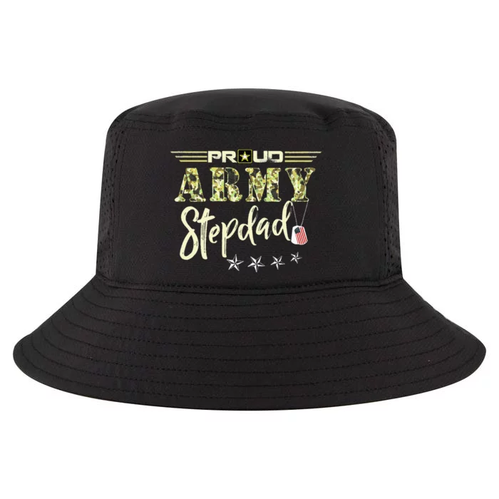 Proud US Army Stepdad Camouflage Military Pride Cool Comfort Performance Bucket Hat