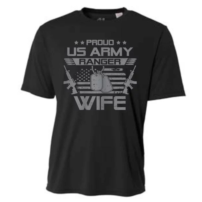 Proud US Army Ranger Wife Flag American USA Military Veteran Cooling Performance Crew T-Shirt