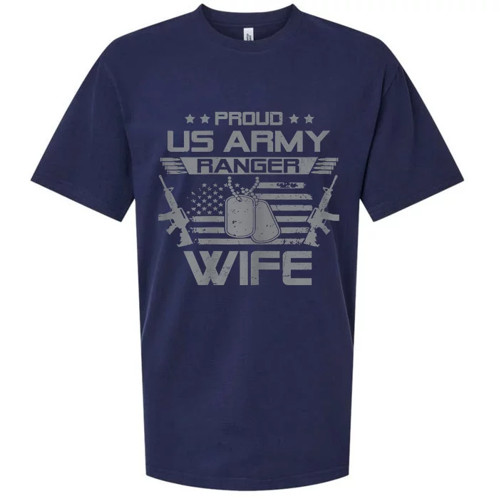 Proud US Army Ranger Wife Flag American USA Military Veteran Sueded Cloud Jersey T-Shirt