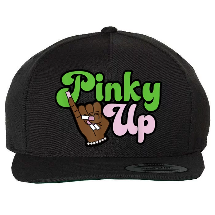 Pinky Up AKA Inspired Greek Sorority Wool Snapback Cap