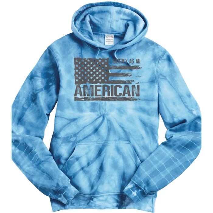 Proud Us Americans Patriotic Retro I Identify As An American Tie Dye Hoodie