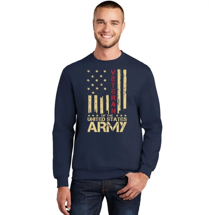 Patriotic U.S Army Veteran Red Line American Flag Vintage Sweatshirt