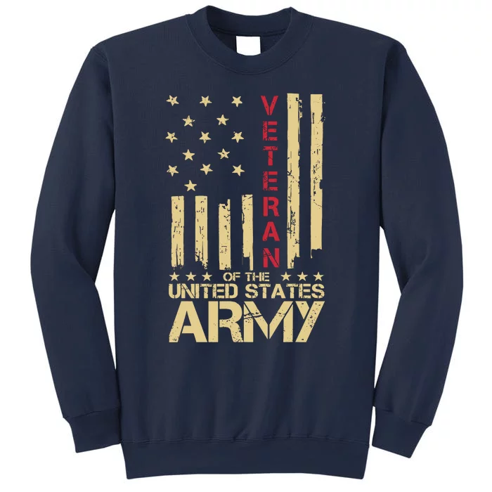 Patriotic U.S Army Veteran Red Line American Flag Vintage Sweatshirt