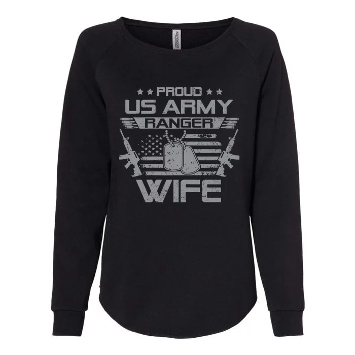 Proud US Army Ranger Wife Flag American USA Military Veteran Womens California Wash Sweatshirt