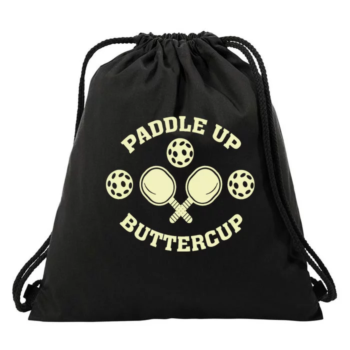 Paddle Up Buttercup For Pickleball Drawstring Bag