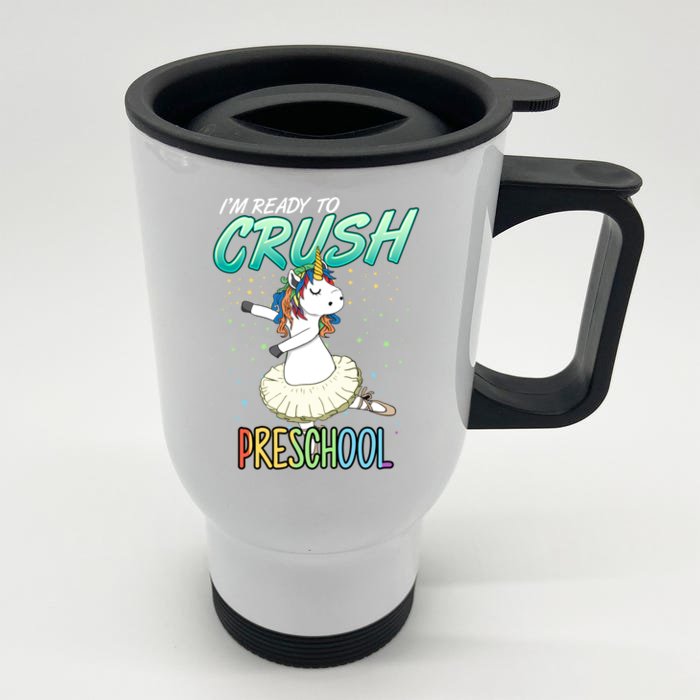 Preschool Unicorn Ballerina Ballet Dancer Hello PreK Cute Gift Front & Back Stainless Steel Travel Mug