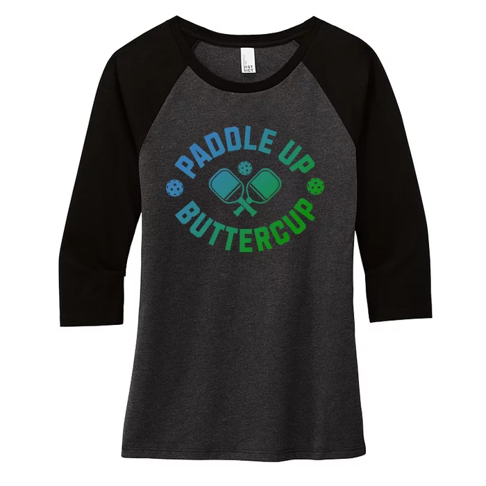 Paddle Up Buttercup Women's Tri-Blend 3/4-Sleeve Raglan Shirt