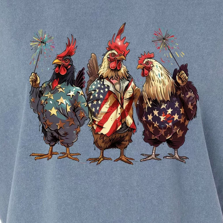 Patriotic Usa Chicken Garment-Dyed Women's Muscle Tee