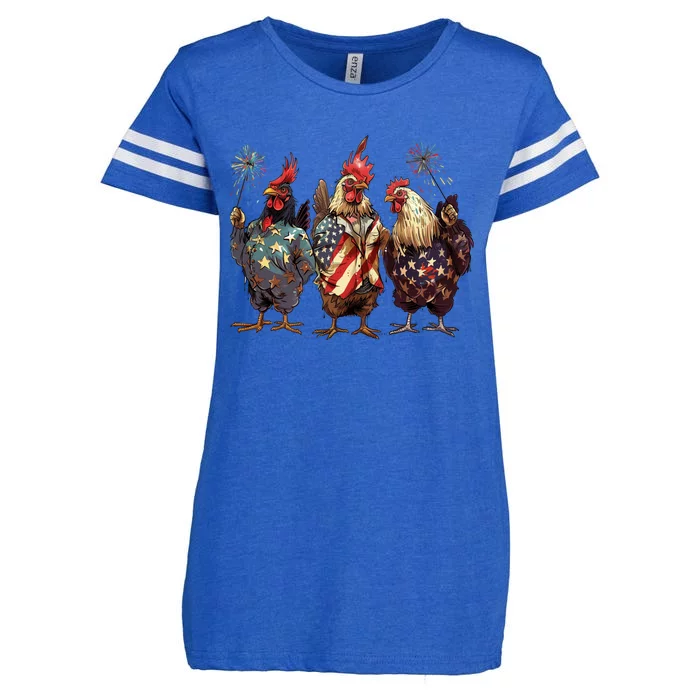 Patriotic Usa Chicken Enza Ladies Jersey Football T-Shirt