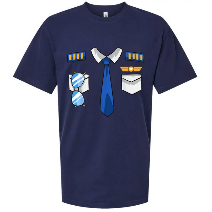 Pilot Uniform Costume Airplane Aviator Aviation Halloween Sueded Cloud Jersey T-Shirt