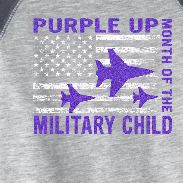 Purple Up Children's Costumes Military Children's Month American Flag Toddler Fine Jersey T-Shirt