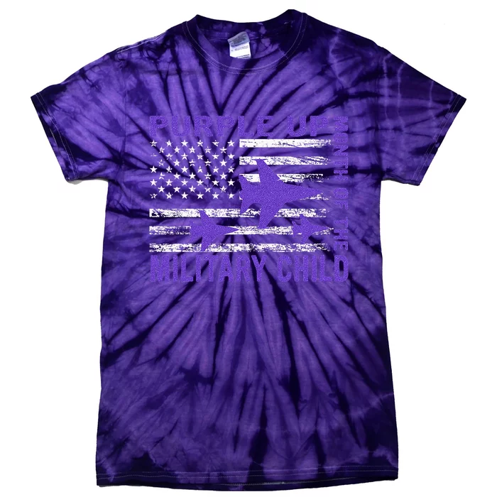 Purple Up Children's Costumes Military Children's Month American Flag Tie-Dye T-Shirt