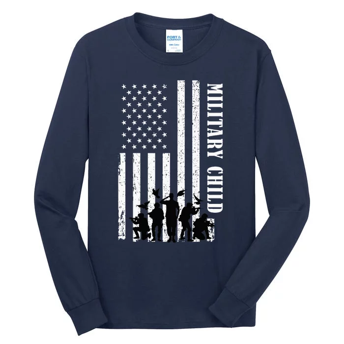 Purple Up Children's Costumes Military Children's Month American Flag Tall Long Sleeve T-Shirt