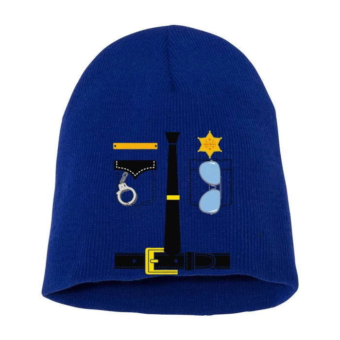 Police Uniform Costume Halloween Short Acrylic Beanie