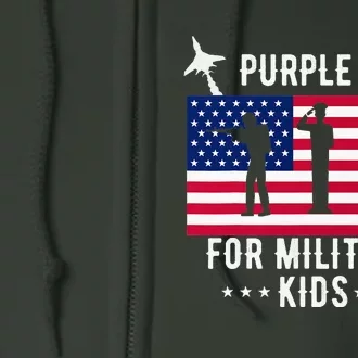 Purple Up Children's Costumes Military Children's Month American Flag Full Zip Hoodie