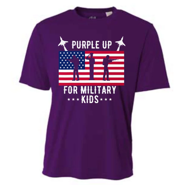 Purple Up Children's Costumes Military Children's Month American Flag Cooling Performance Crew T-Shirt